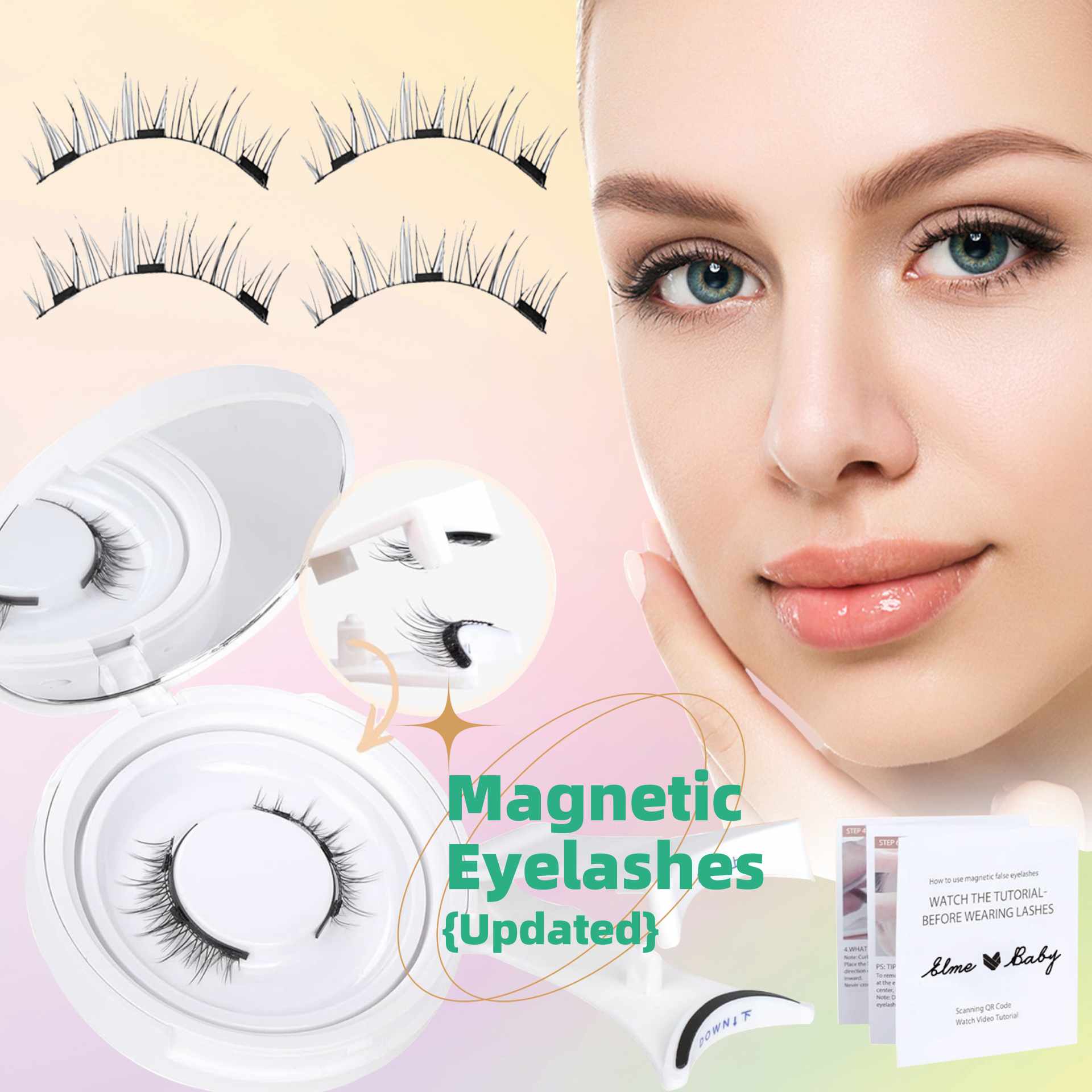 Magnetic Suction Natural Eyelashes - One Pair of Super Soft Mink Hair for Daily Wear, Easy to Apply - Image 11