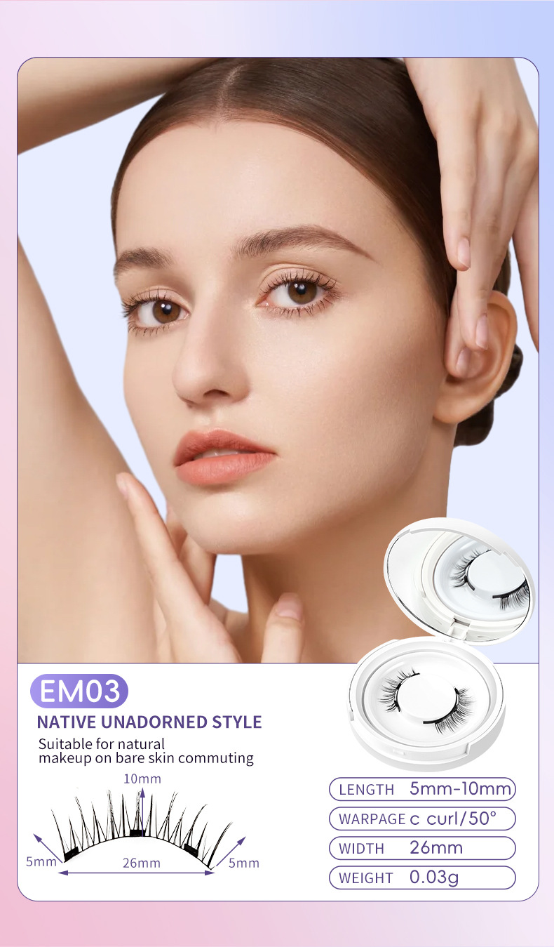 Magnetic Suction Natural Eyelashes - One Pair of Super Soft Mink Hair for Daily Wear, Easy to Apply - Image 19