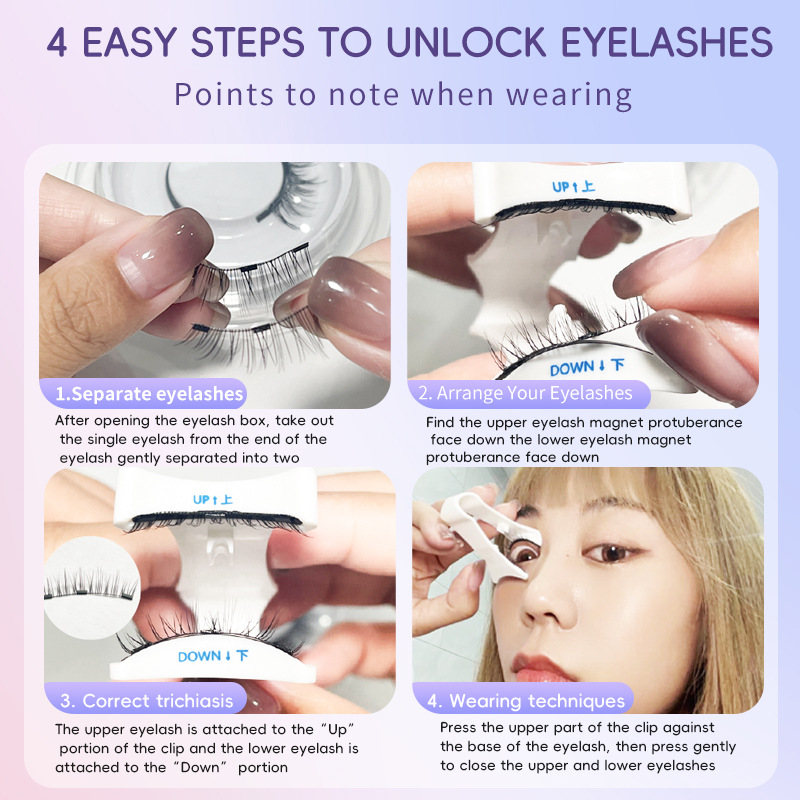 Magnetic Suction Natural Eyelashes - One Pair of Super Soft Mink Hair for Daily Wear, Easy to Apply - Image 20