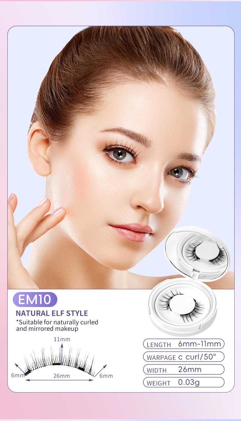 Magnetic Suction Natural Eyelashes - One Pair of Super Soft Mink Hair for Daily Wear, Easy to Apply - Image 21