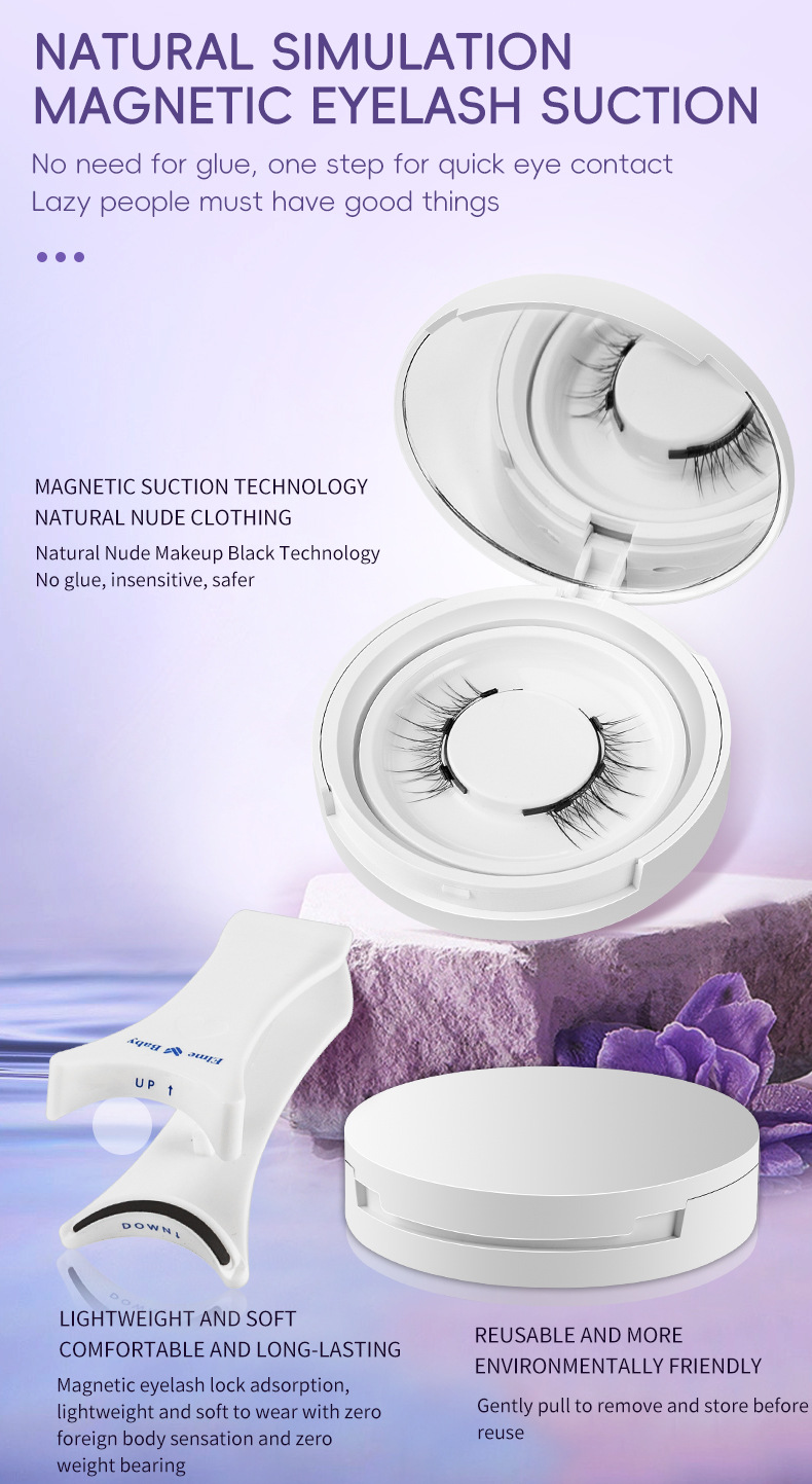 Magnetic Suction Natural Eyelashes - One Pair of Super Soft Mink Hair for Daily Wear, Easy to Apply - Image 22