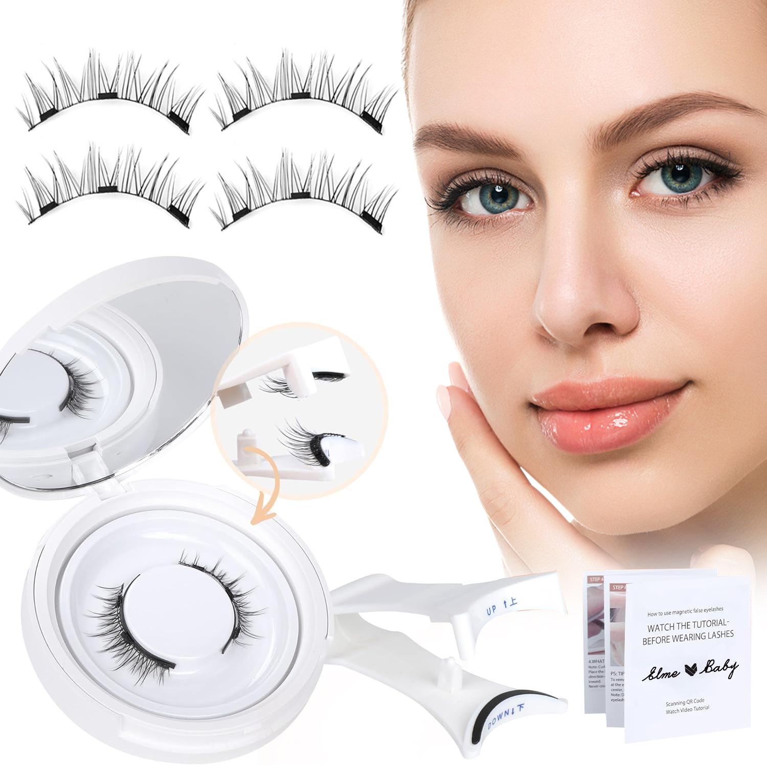 Magnetic Suction Natural Eyelashes - One Pair of Super Soft Mink Hair for Daily Wear, Easy to Apply - Image 26