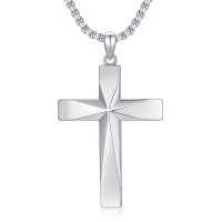 925 Sterling Silver Cross Pendant Necklace Featuring Christian Bible Verse
