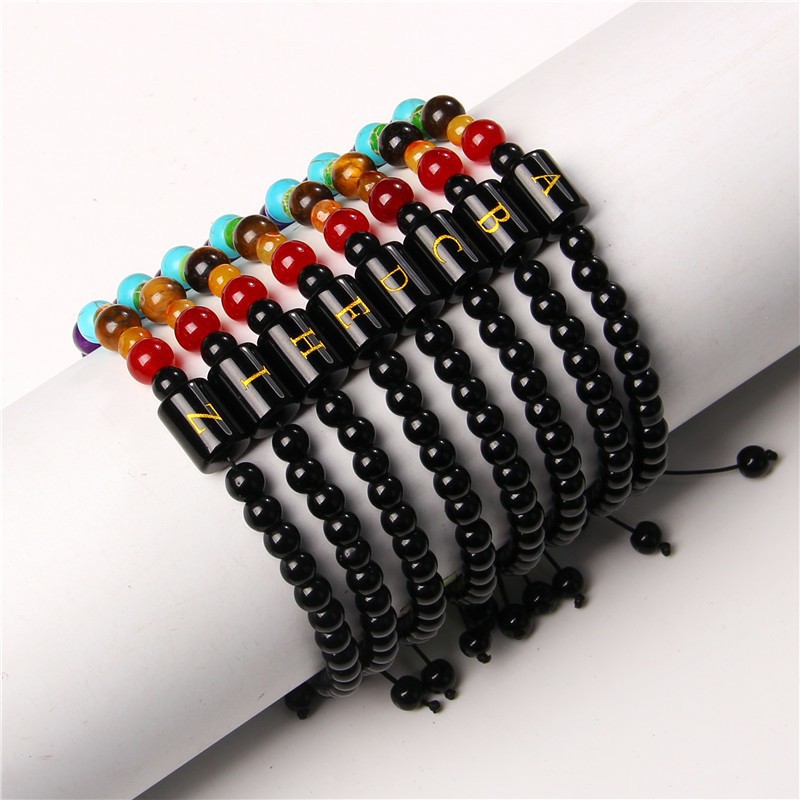 26-Letter Seven-Pulse Stone Yoga Bracelet - Hand-Woven for Mindfulness - Image 11