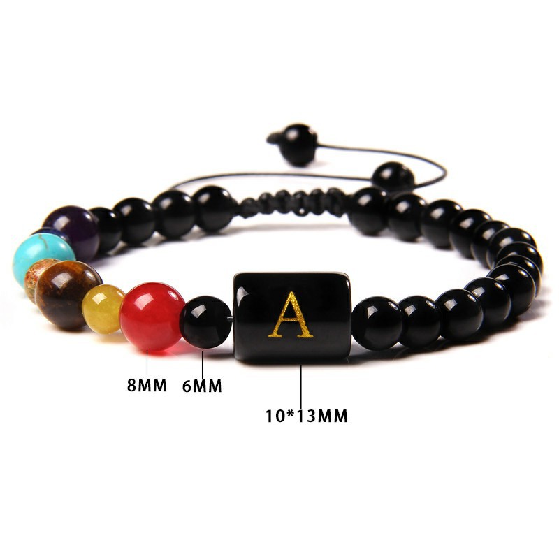 26-Letter Seven-Pulse Stone Yoga Bracelet - Hand-Woven for Mindfulness - Image 26