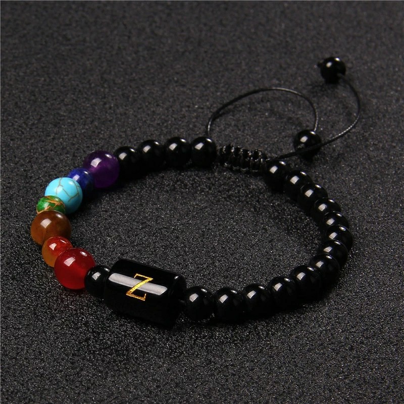 26-Letter Seven-Pulse Stone Yoga Bracelet - Hand-Woven for Mindfulness - Image 27