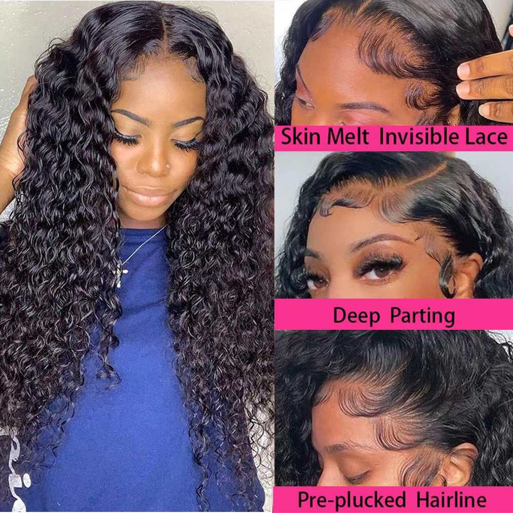 Deep Wave T Part Frontal Wig - Premium Human Hair Headgear for Stunning Style - Image 13