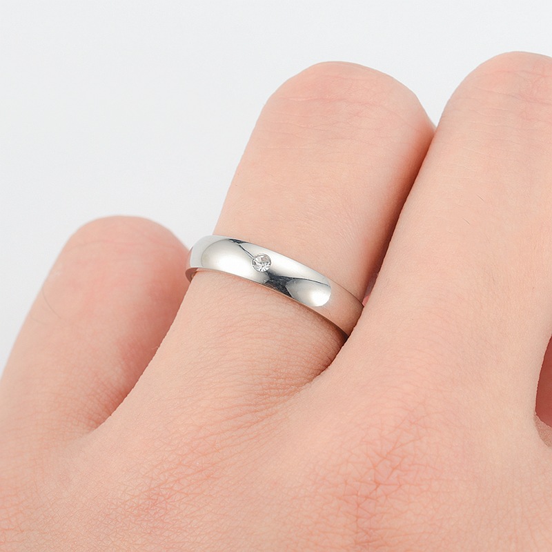 Shiny Stainless Steel Couple Ring for Women – Elegant and Stylish