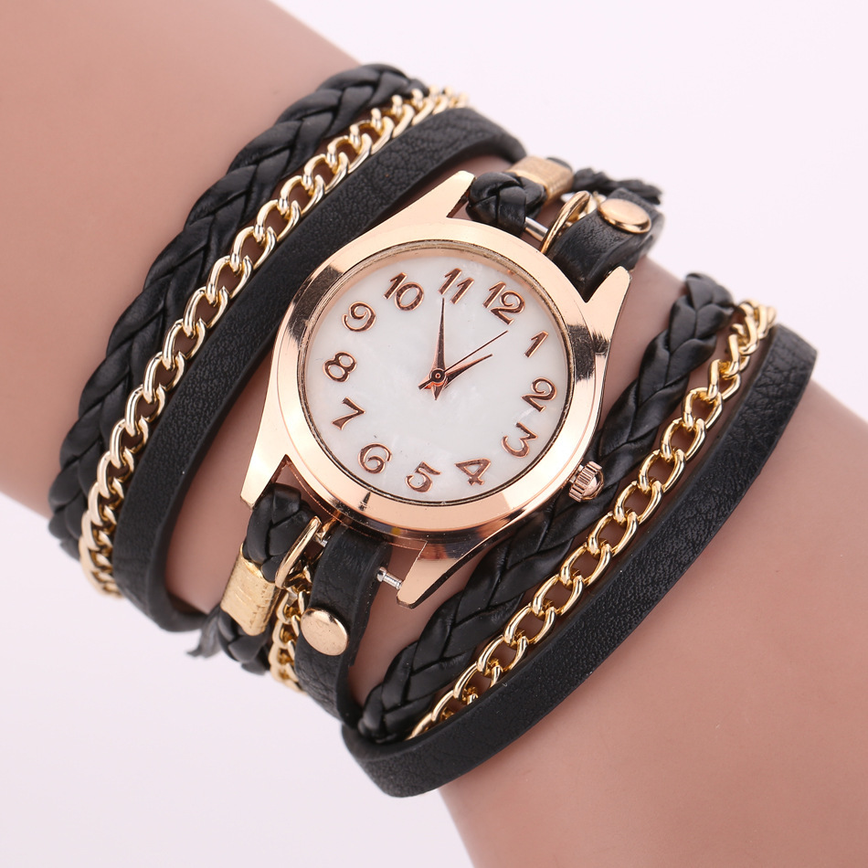 Stylish PU Leather Winding Bracelet Watch - Unique Rope Table Design - Image 2