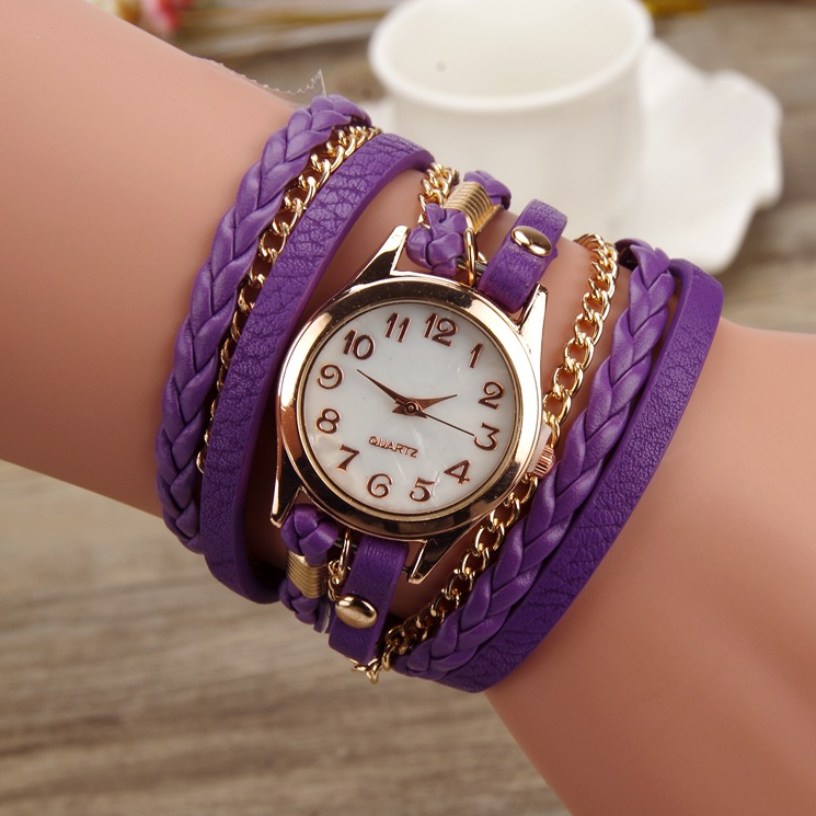 Stylish PU Leather Winding Bracelet Watch - Unique Rope Table Design - Image 16