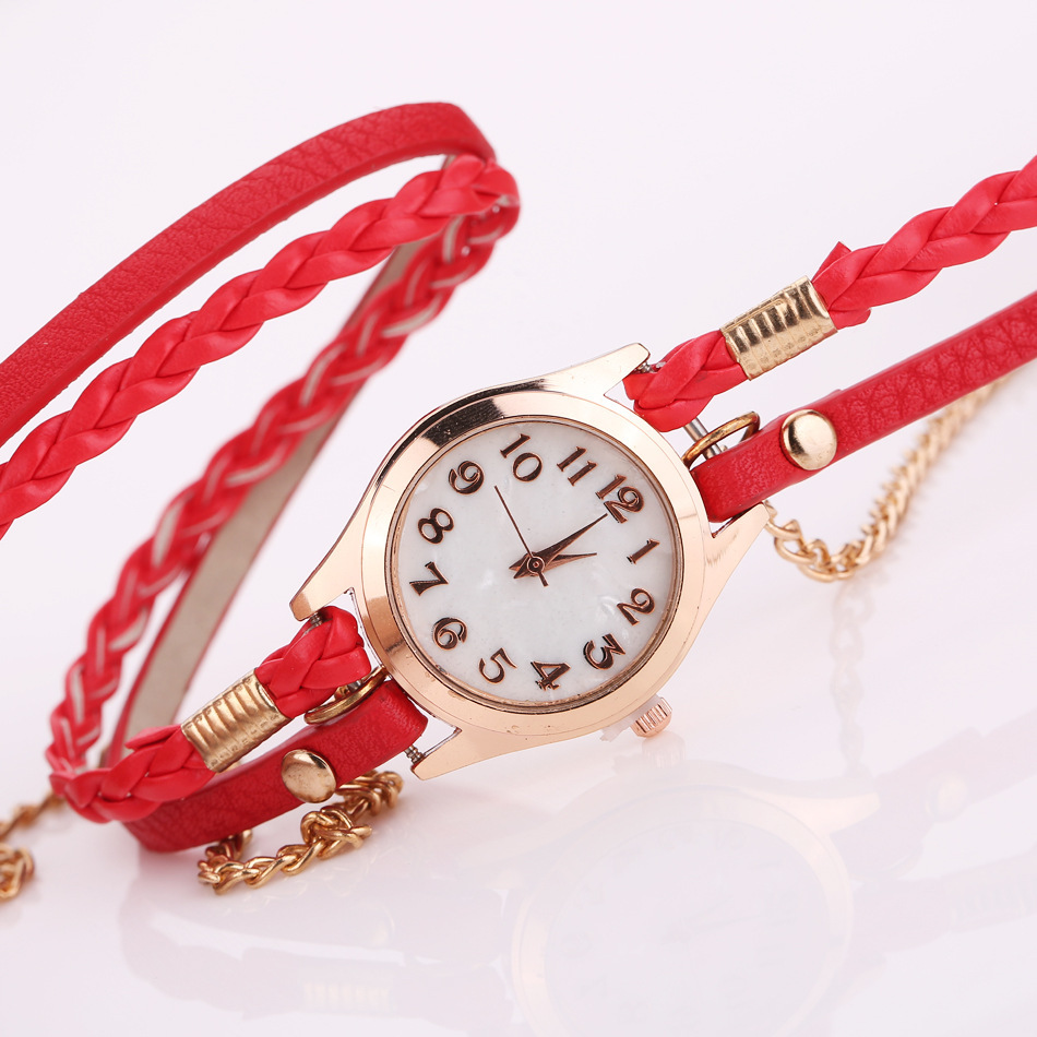 Stylish PU Leather Winding Bracelet Watch - Unique Rope Table Design - Image 21