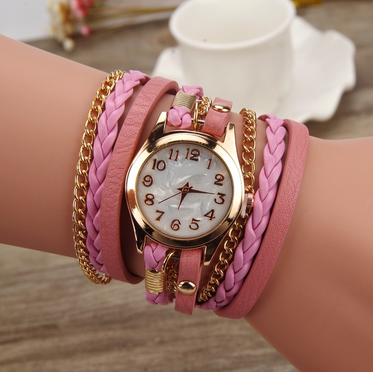 Stylish PU Leather Winding Bracelet Watch - Unique Rope Table Design - Image 22
