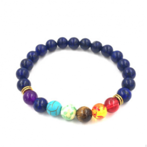 Agate Volcanic Stone 8mm Chakra Bracelet - Colorful Energy Beads String