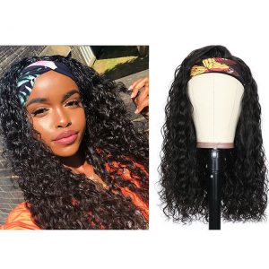 Brazilian Water Wave Headband Wig - Premium Human Hair for Stunning Style