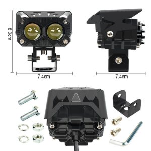 Two-Color Lens Headlight for Motorcycles - Bright and Stylish Lighting