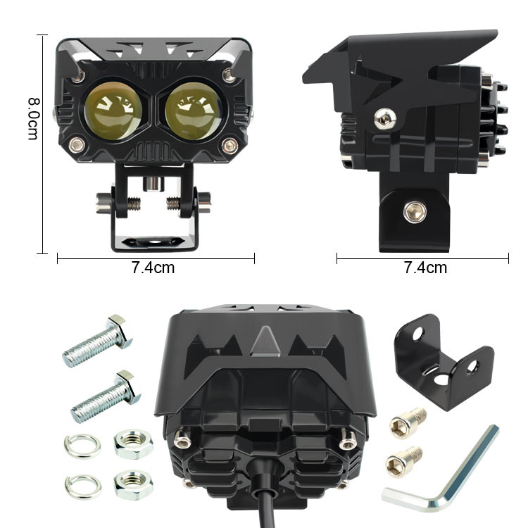 Two-Color Lens Headlight for Motorcycles - Bright and Stylish Lighting