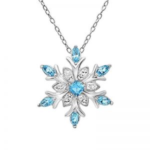 Zircon Christmas Snowflake Pendant Necklace - Elegant Holiday Jewelry