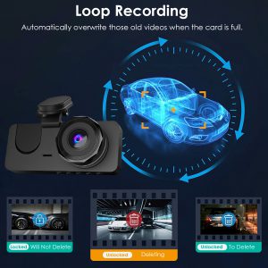 3-Channel Car Camera Bundle with 32GB MMC Card for Enhanced Safety