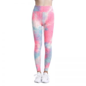 High Waist Tie-Dye Bubble Yoga Pants for Ultimate Workout Comfort