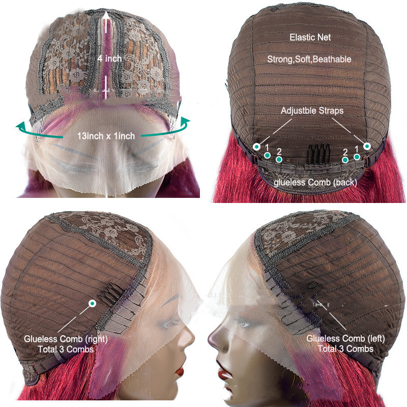 Short Straight 1B-99J Bob Human Hair Wig - Vibrant Colored Style - Image 6