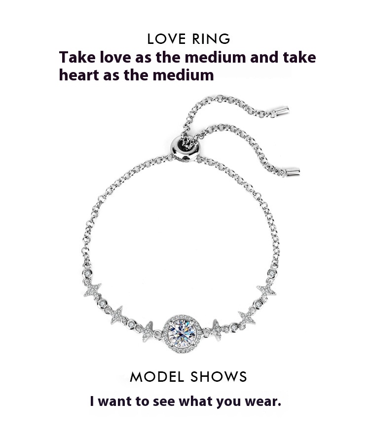 S925 Sterling Silver Starry Sky Diamond Bracelet - Simple Round Bag Design - Image 10