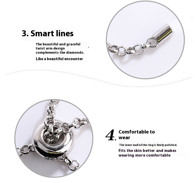 S925 Sterling Silver Starry Sky Diamond Bracelet - Simple Round Bag Design - Image 14