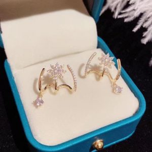 Micro-set Zircon Octagram Stud Earrings - Elegant Sparkle for Any Occasion