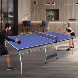 8-Foot Portable Medium-Sized Foldable Table Tennis Table Set for Easy Play