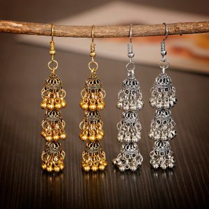 Chic Retro Bell Tassel Multi-layer Earrings in Indonesian Ethnic Style