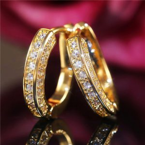 Trendy Three-Sided Full Diamond Earrings - Elegant Ear Clips and Buckles for Fashionable Jewelry