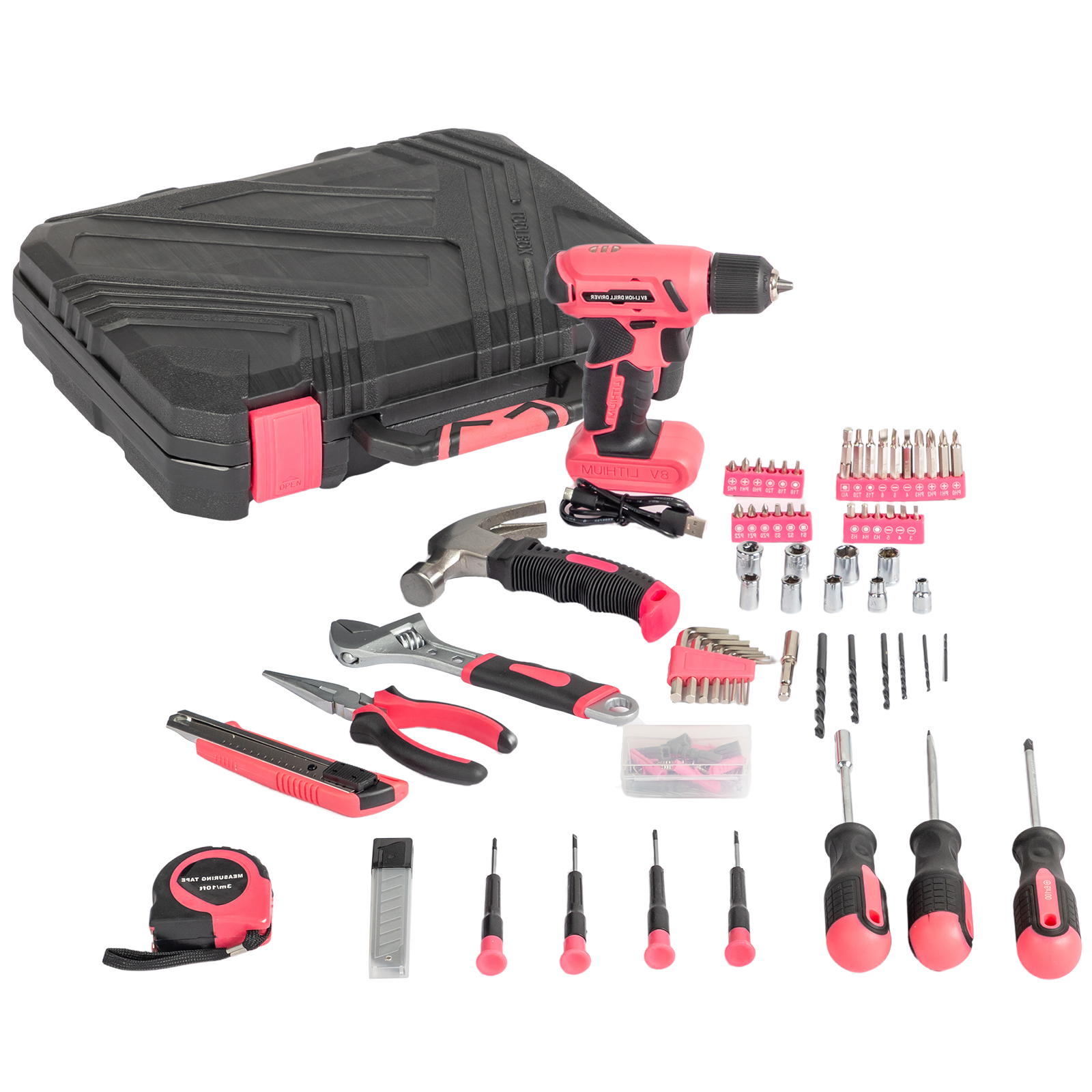 146pcs 8V Electric Drill Tool Set in Durable Plastic Box - Complete Kit - Image 2