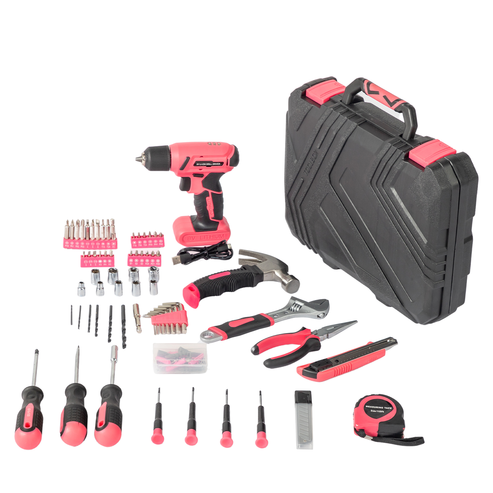 146pcs 8V Electric Drill Tool Set in Durable Plastic Box - Complete Kit - Image 3