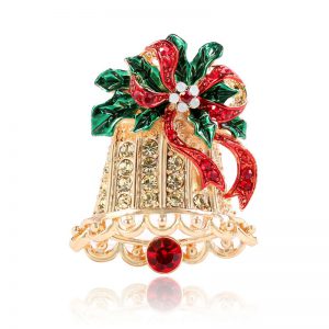 Festive Christmas Bell Brooch - A Unique Holiday Accessory