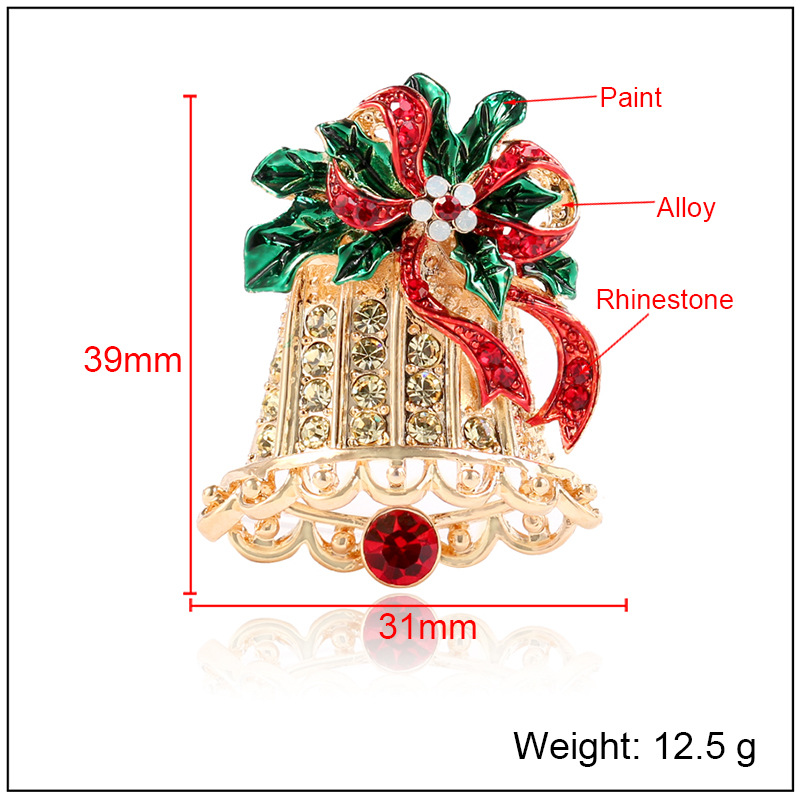 Festive Christmas Bell Brooch - A Unique Holiday Accessory - Image 3