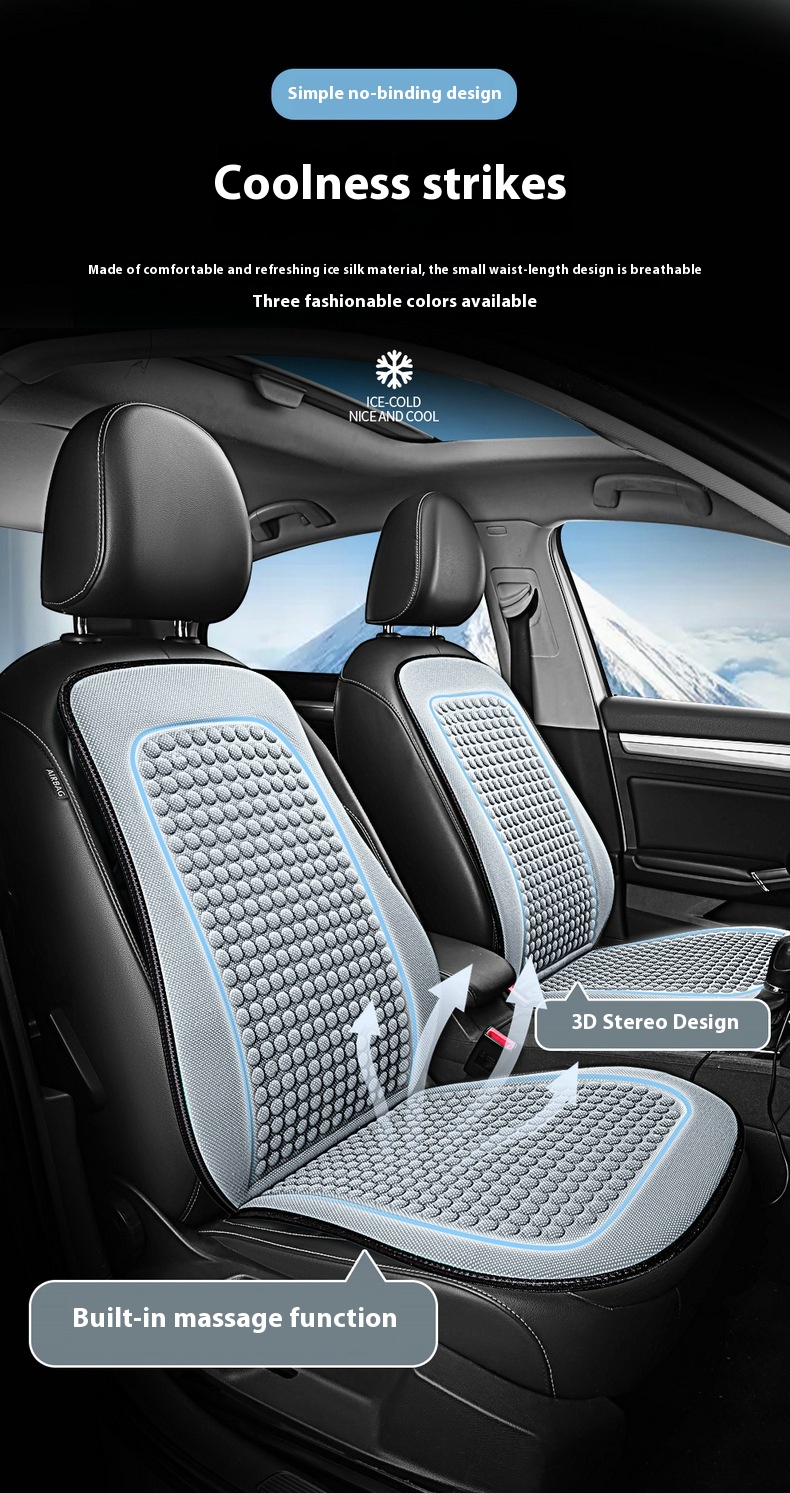 Relaxing Silk Tie-free Seat Cushion for Car Front Co-Driving with Massage Feature - Image 18