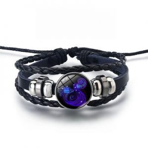 12 Constellations Luminous Bracelet - Fashionable Nightlight Punk Starry Sky Design for Men, Women, and Children