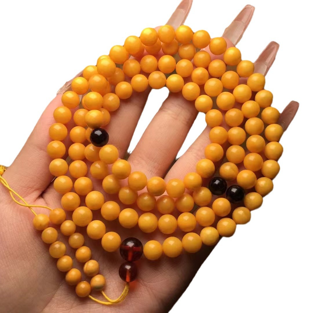 Natural Beeswax Old Honey Beads Bracelet - Handcrafted Elegance for Every Occasion - Image 2