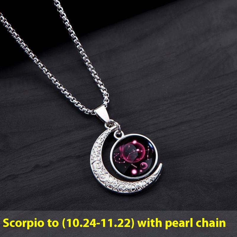 12 Constellation Moon Star Glowing Necklace - Luminous Stone Pendant Jewelry Gift for Women - Image 9