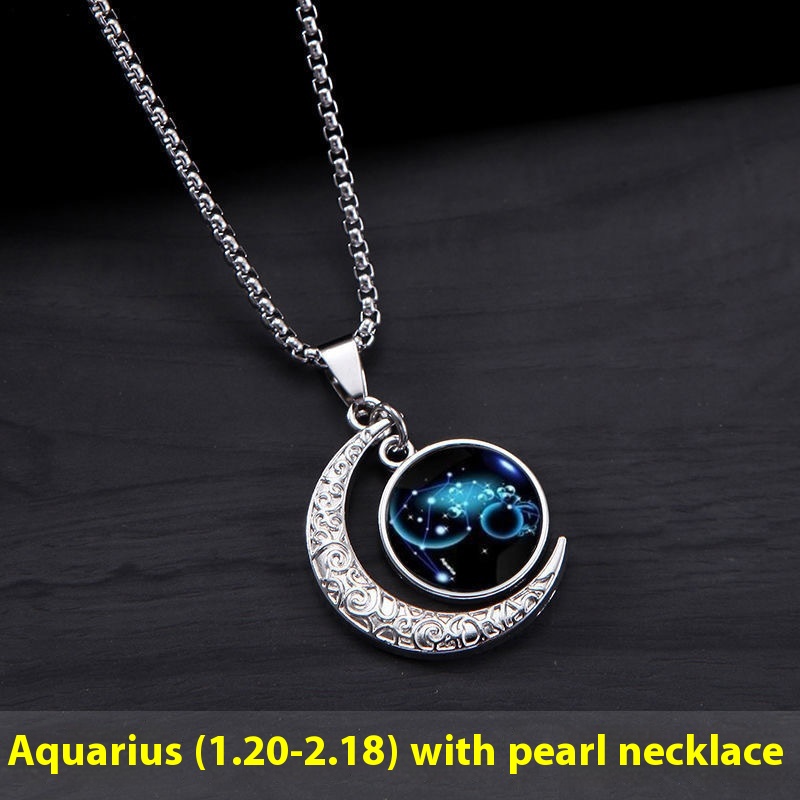 12 Constellation Moon Star Glowing Necklace - Luminous Stone Pendant Jewelry Gift for Women - Image 20
