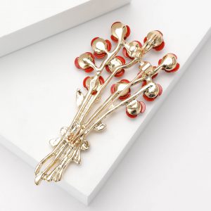 Elegant Wedding Series Enamel Oil-spot Glaze Floral Brooch for Special Occasions