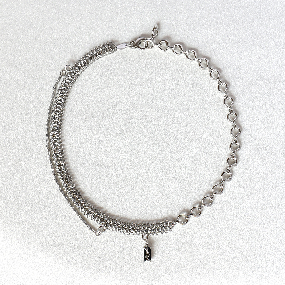 Frosty Wind Necklace for Women - Light Clavicle Chain Pendant Stitching Design - Image 4