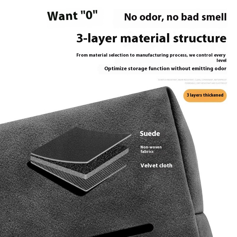 Suede Car Tissue Box - Multi-Function Hanging Tissue Bag for Vehicles - Image 4