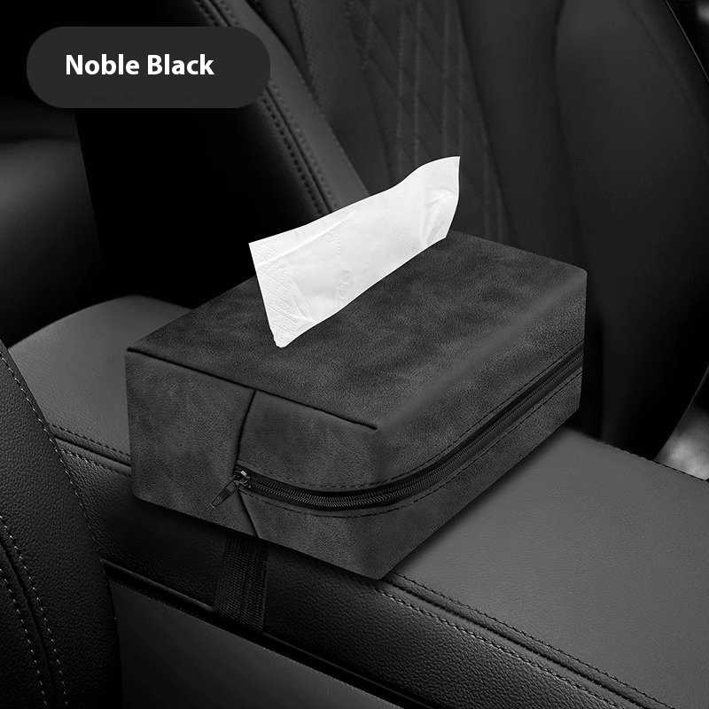 Suede Car Tissue Box - Multi-Function Hanging Tissue Bag for Vehicles - Image 6