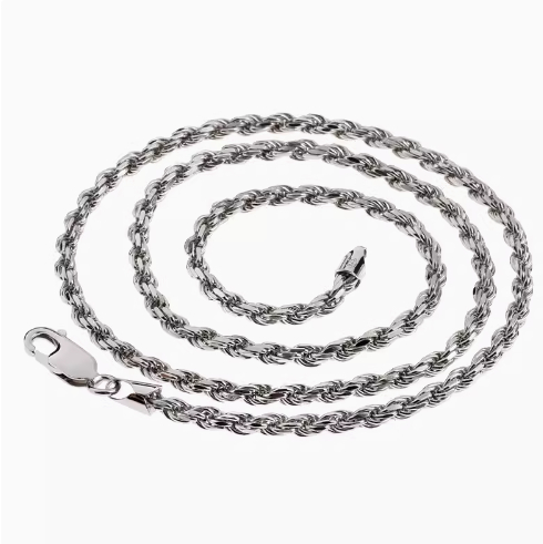 S925 Sterling Silver Plated Fried Dough Twists Chain Necklace for Men & Women - Stylish & Versatile Jewelry - Image 5