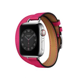Stylish Slimming Double Circle Leather Strap for Apple Devices - Compatible & Elegant