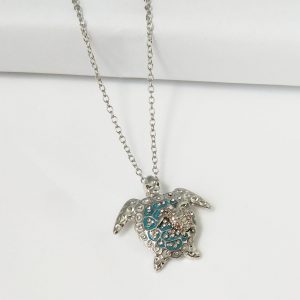 Trendy Turtle Pendant Necklace Set for Women - One Big & One Small Cute Animal Jewelry Gift for Parties