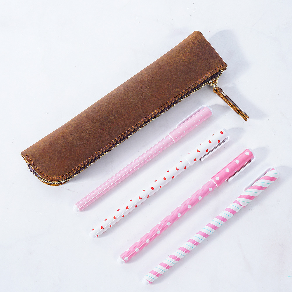 Cowhide Retro Pencil Case - Simple Protection and Stylish Storage Solution - Image 6