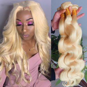 Simulated Human Hair Body Wave Curtain 613 Wig - Snake Wavy High Temp Silk