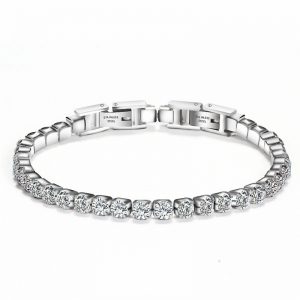 Adjustable Detachable Titanium Double Buckle Zircon Bracelet in Stainless Steel – Stylish and Durable Accessory