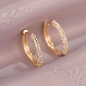 Elegant Light Luxury Zircon Electroplated Earrings for a Stunning Look